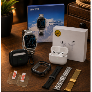  كومبو  Air pods pro 2 + smart watch + كافر Air pod + كافر  smart watch  +2  + اسكرين 2 + استراب3